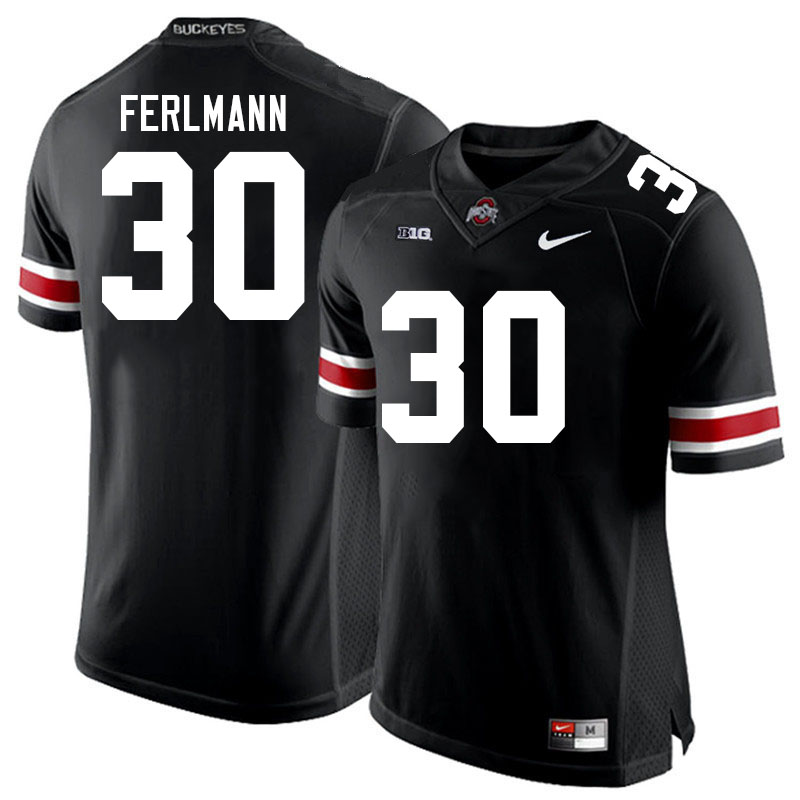 Ohio State Buckeyes #30 John Ferlmann College Football Jerseys Stitched-Black